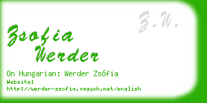 zsofia werder business card